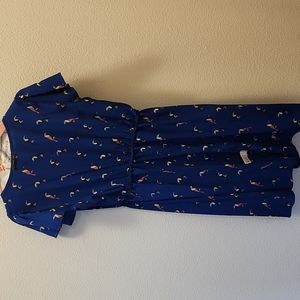 West Kei blue bird print dress